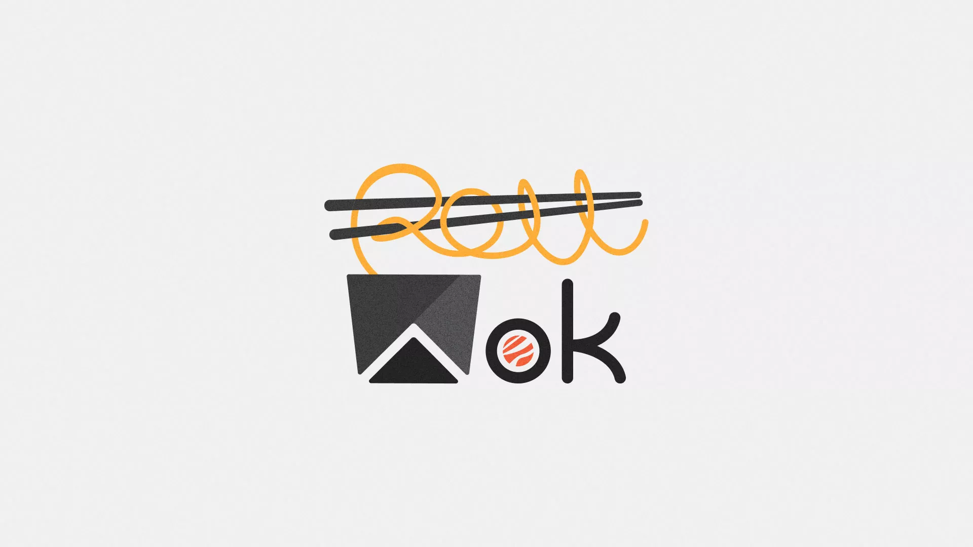 Разработка логотипа суши-бара «Roll Wok Club» в Кыштыме